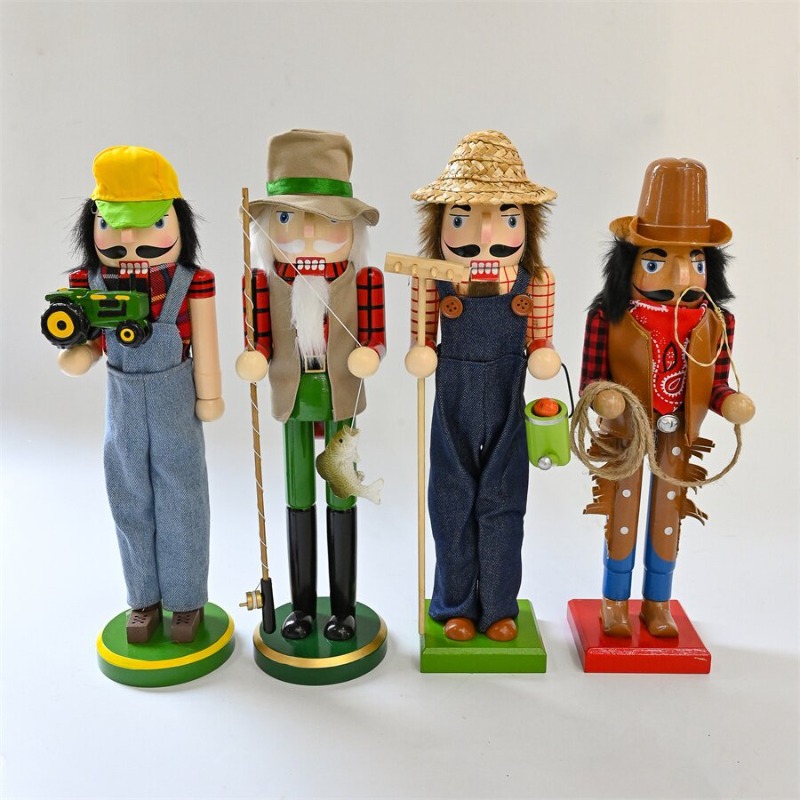 Nutcracker Figurine - Schiaccianoci in legno Soldati Driver Pescatore
