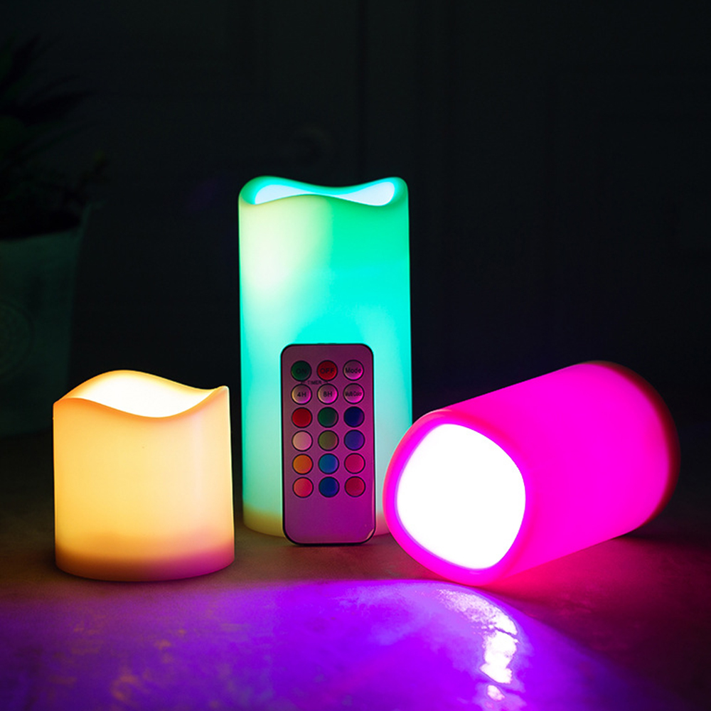 Holiday Candle Set - Set di 3 Candele LED Senza