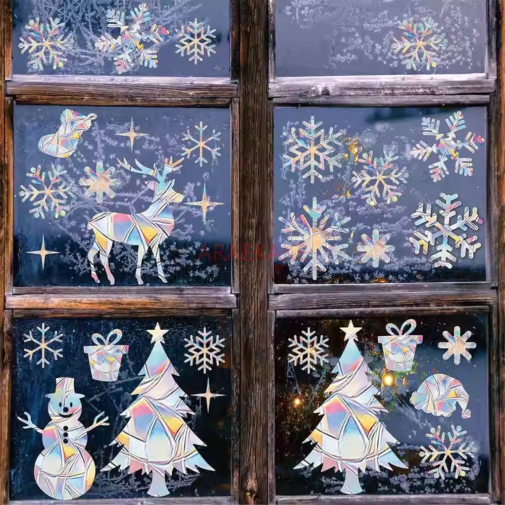 Snowflake Window Decal - 2 set di adesivi elettrostatici per