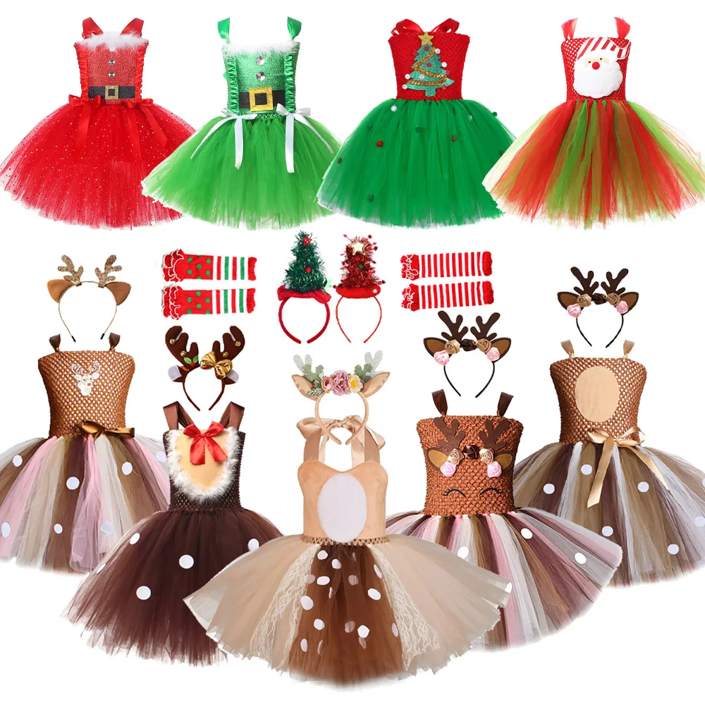 Elf Costume Christmas - Abito tutù per bambini di Natale