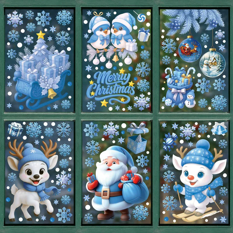 Snowflake Window Decal - Adesivi Statici Natalizi in PVC per