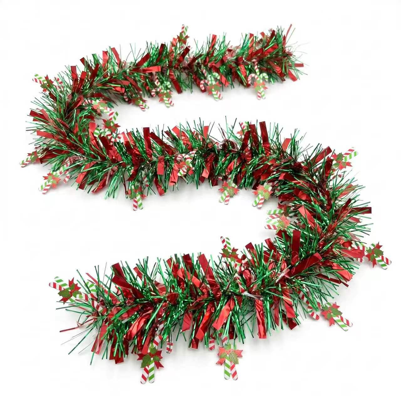 Tinsel Garland Decoration - Ghirlanda Natalizia in Tinsel Iridescente Rosso