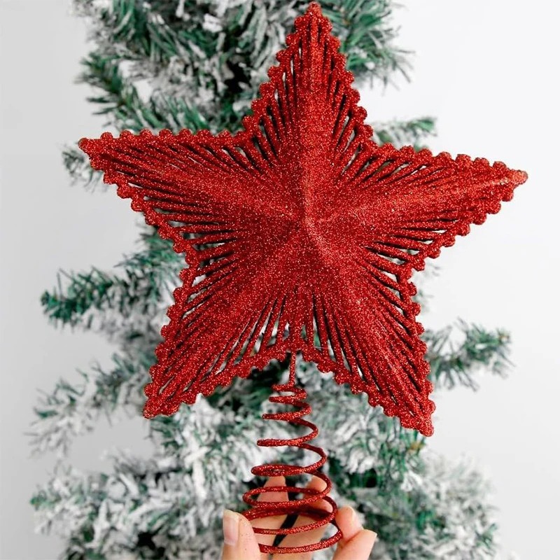 25 cm Rosso Glitter Albero Di  - Star Tree Topper recensione e prezzo