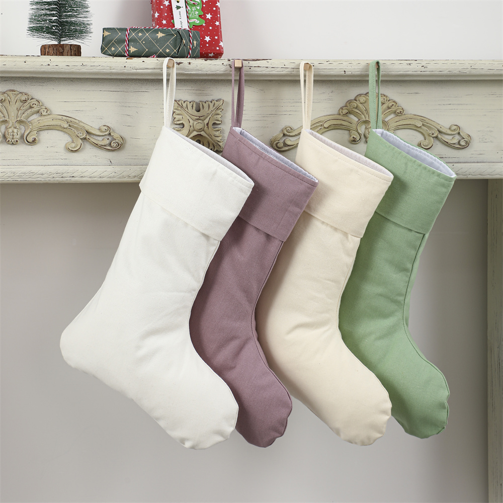 Calza di natale in lino calze  - Christmas Stocking Hanging recensione e prezzo