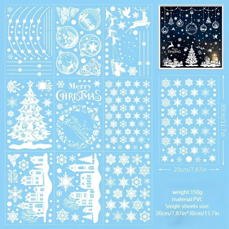 9 Fogli 243 Pezzi Adesivi Stat - Snowflake Window Decal recensione e prezzo