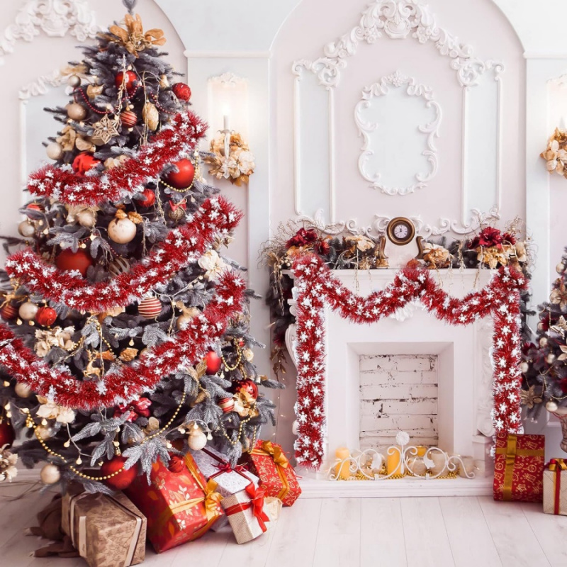 1pc Natale Tinsel Fiocco di ne - Tinsel Garland Decoration recensione e prezzo