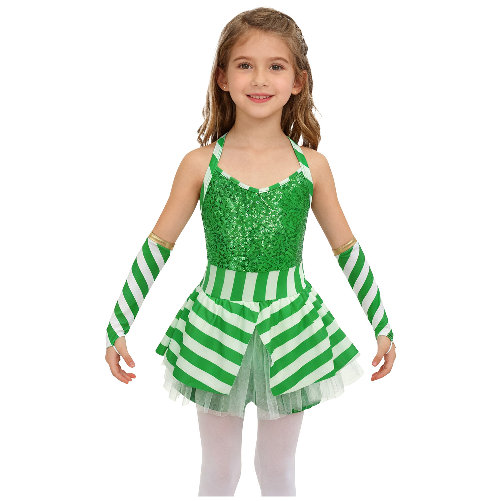 Ragazze Natale Candy Cane A Ri - Elf Costume Christmas recensione e prezzo