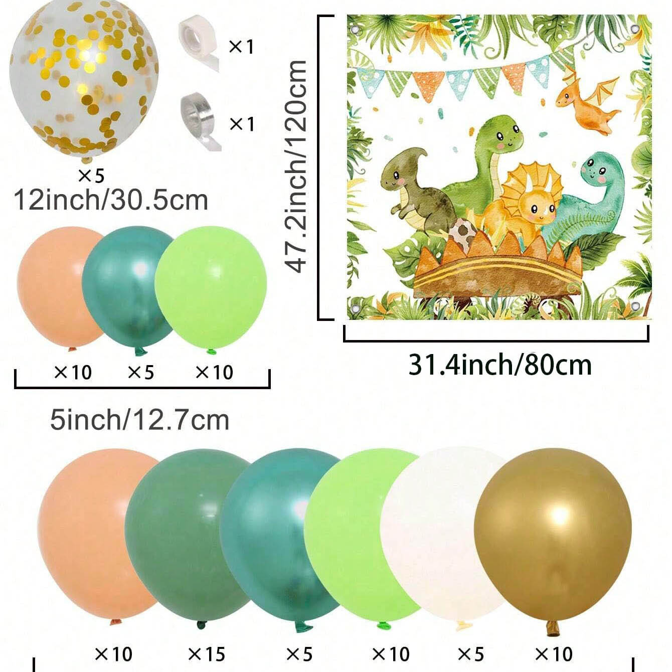 Set di palloncini dinosauro Ar - Tinsel Garland Decoration recensione e prezzo
